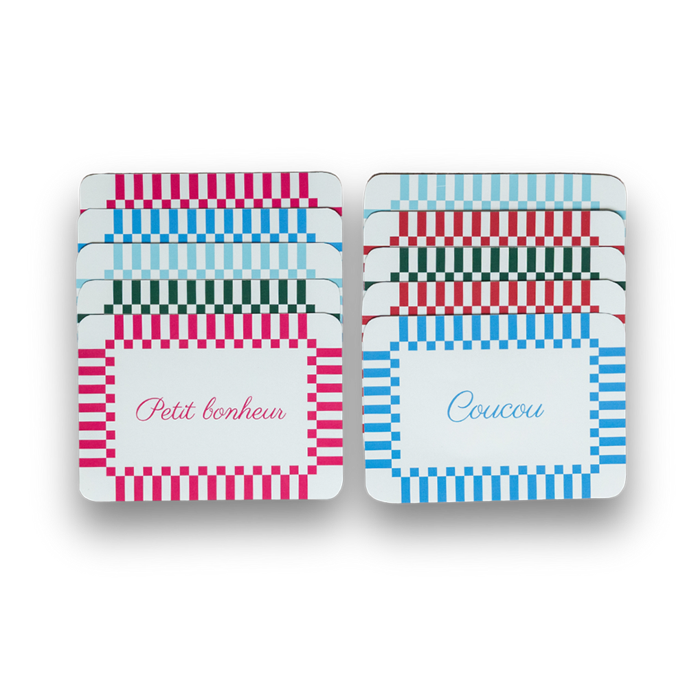 10 Menukaarten van Chouette by Jet, uit de Faire la fête collectie
