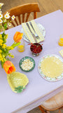 tafelkleed paars geel Charlot chouette by jet